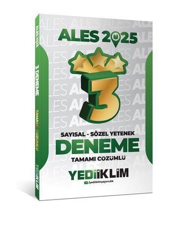 Yediiklim Yayınları 2025 ALES Sayısal Sözel Yetenek Tamamı Çözümlü 3 Yıldız Deneme