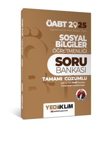 Yediiklim Yayınları 2025 ÖABT Sosyal Bilgiler Öğretmenliği Tamamı Çözümlü Soru Bankası