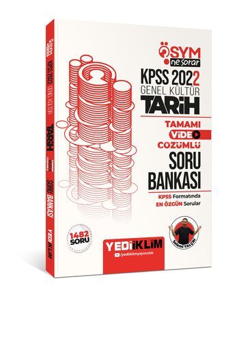 Yediiklim Yayınları 2022 KPSS Genel Kültür Ösym Ne Sorar Tarih Tamamı Video Çözümlü Soru Bankası