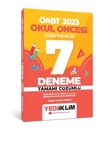 Yediiklim Yayınları 2023 ÖABT Okul Öncesi Öğretmenliği Tamamı Çözümlü 7 Deneme