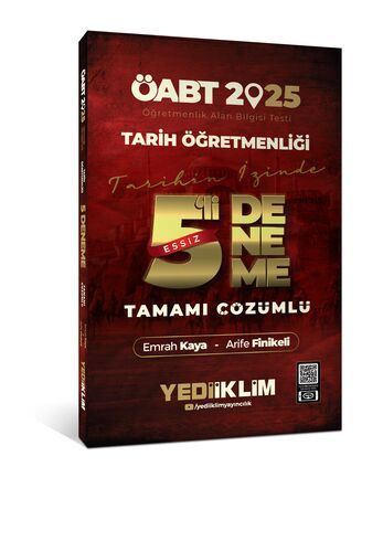 Yediiklim Yayınları 2025 ÖABT Tarih Öğretmenliği Tamamı Çözümlü Eşsiz 5 Deneme 