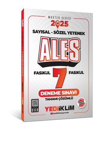 Yediiklim Yayınları 2025 ALES Sayısal Sözel Yetenek Tamamı Çözümlü 7 Fasikül Deneme Sınavı