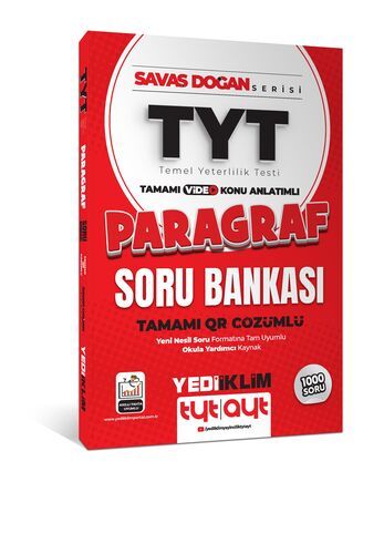 Yediiklim Yayınları 2025 TYT Savaş Doğan Serisi Tamamı Video Konu Anlatımlı ve QR Çözümlü Paragraf Soru Bankası 