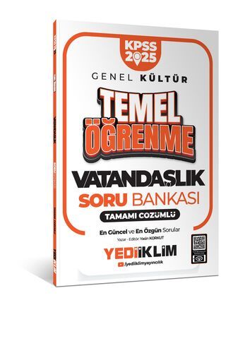 Yediiklim Yayınları 2025 KPSS Genel Kültür Vatandaşlık Temel Öğrenme Tamamı Çözümlü Soru Bankası