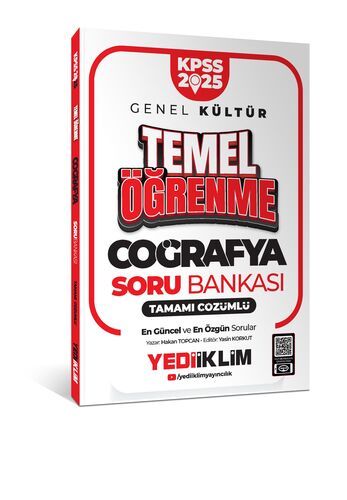 Yediiklim Yayınları 2025 KPSS Genel Kültür Coğrafya Temel Öğrenme Tamamı Çözümlü Soru Bankası