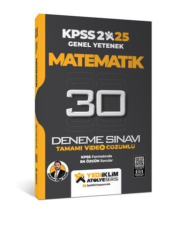 Yediiklim Yayınları 2025 KPSS Genel Yetenek Atölye Serisi Matematik Tamamı Video Çözümlü 30 Deneme Sınavı