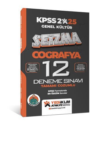 Yediiklim Yayınları 2025 KPSS Genel Kültür Atölye Serisi Coğrafya Seizma Tamamı Çözümlü 12 Deneme Sınavı