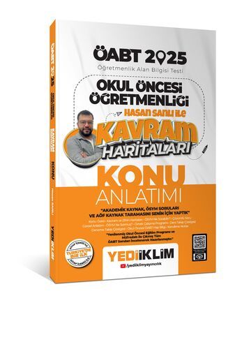 Yediiklim Yayınları 2025 ÖABT Okul Öncesi Öğretmenliği Hasan Sanlı ile Kavram Haritaları Konu Anlatımı