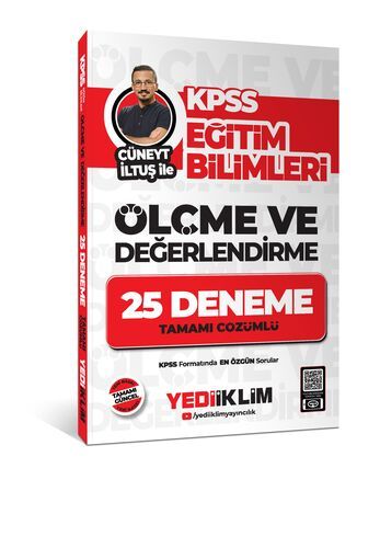 Yediiklim Yayınları KPSS Eğitim Bilimleri Ölçme ve Değerlendirme Cüneyt İltuş ile Tamamı Çözümlü 25 Deneme