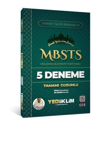 Yediiklim Yayınları 2025 MBSTS Mesleki Bilgiler Seviye Tespit Sınavı Tamamı Çözümlü 5 Deneme