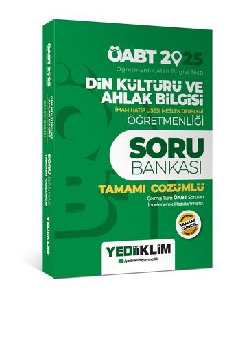 Yediiklim Yayınları 2025 Din Kültürü Ve Ahlak Bilgisi Öğretmenliği Tamamı Çözümlü Soru Bankası