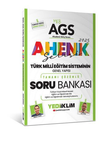 Yediiklim Yayınları 2025 MEB AGS Ahenk Serisi Türk Milli Eğitim Sisteminin Genel Yapısı Tamamı Çözümlü Soru Bankası