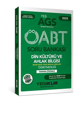 Yediiklim Yayınları 2025 MEB AGS ÖABT Din Kültürü ve Ahlak Bilgisi Öğretmenliği Tamamı Çözümlü Soru Bankası