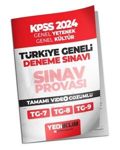 Yediiklim Yayınları 2024 KPSS Türkiye Geneli Lisans Gy-Gk ( 7-8-9 ) Deneme Sınavları Tamamı Video Çözümlü #1