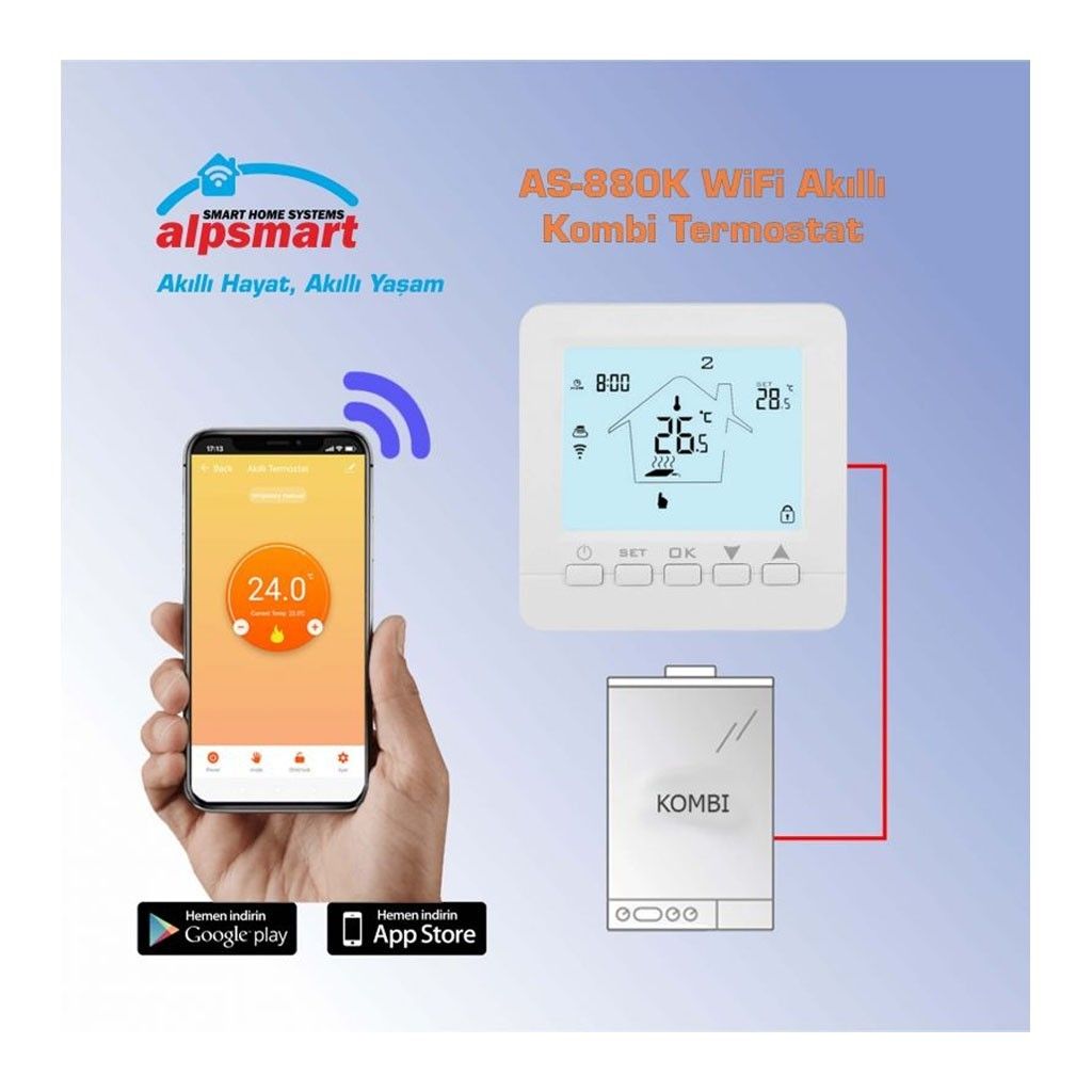 Alpsmart AS-880K Wifi Akıllı Kombi Termostatı #4