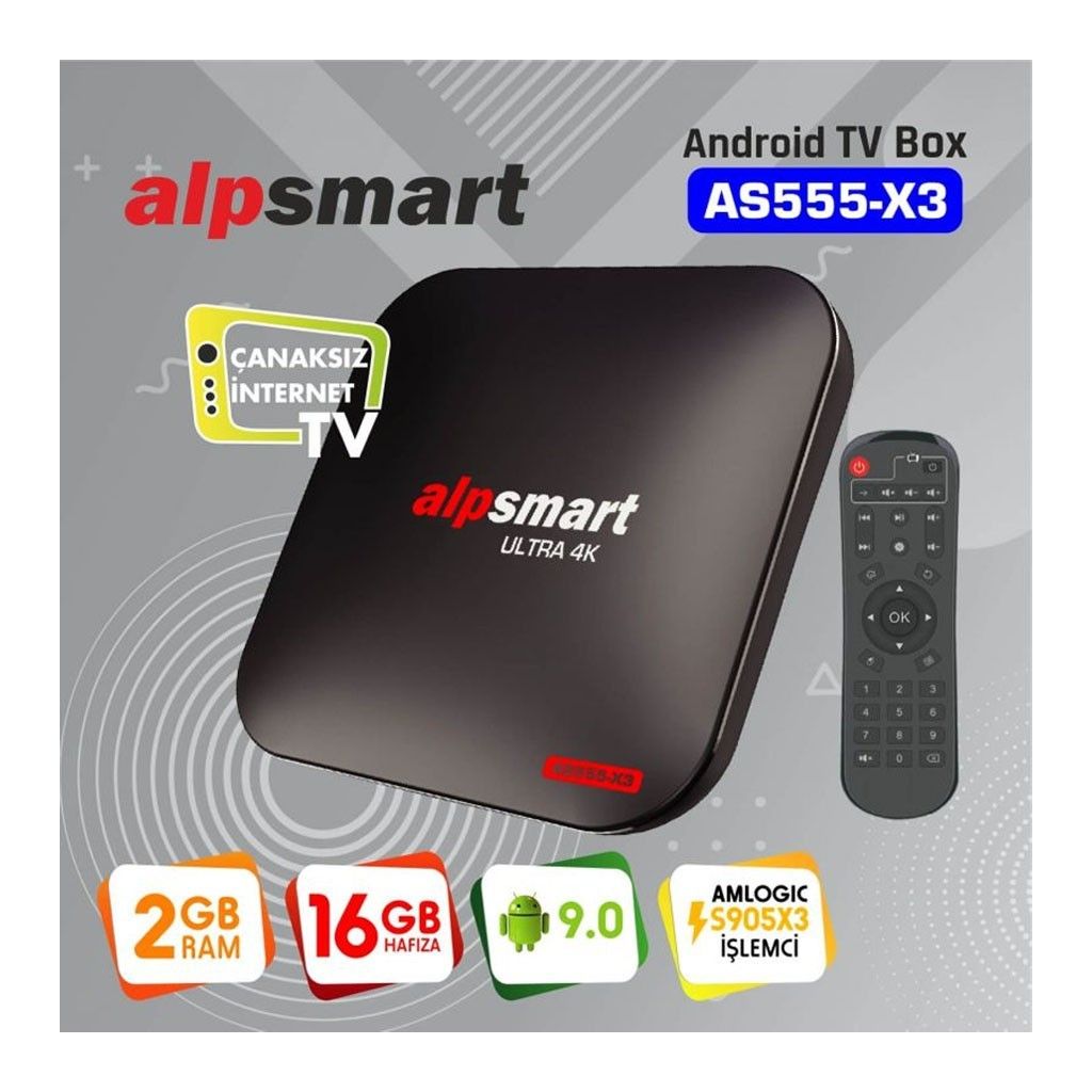 Alpsmart AS555-X3 4K 16Gb 2Gb Android 9.0 Tv Box #3