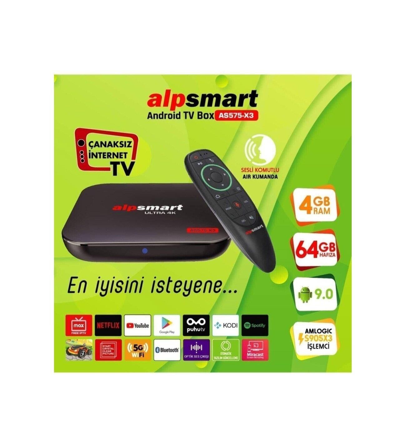 Alpsmart AS575-X3 4K 64Gb 4Gb Android 9.0 Tv Box #3