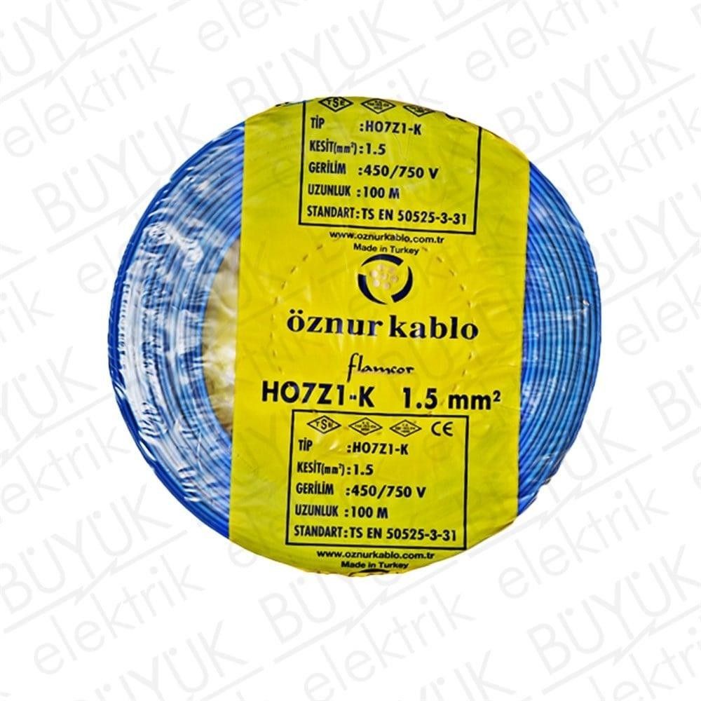 Öznur 1.5mm HF NYAF Kablo (H07Z1-K) (Mavi)