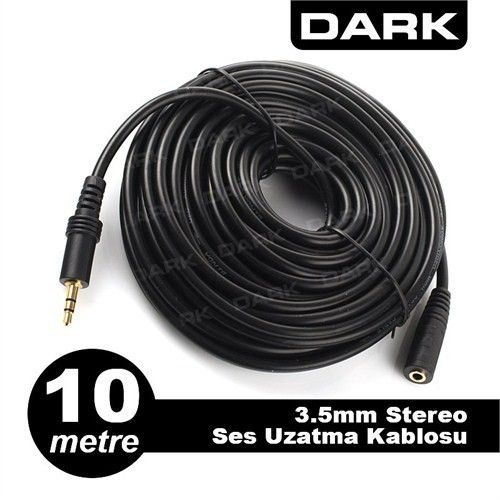 Dark 10m. 3.5mm Stereo Ses Uzatma Kablosu