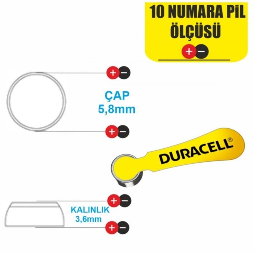 Duracell Activair-10 6 lı İşitme Cihazı Pili #3