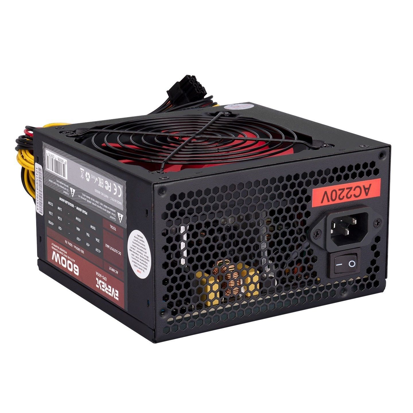 Everest EPS-600A 600W 12cm Fan 4xSata Power Supply