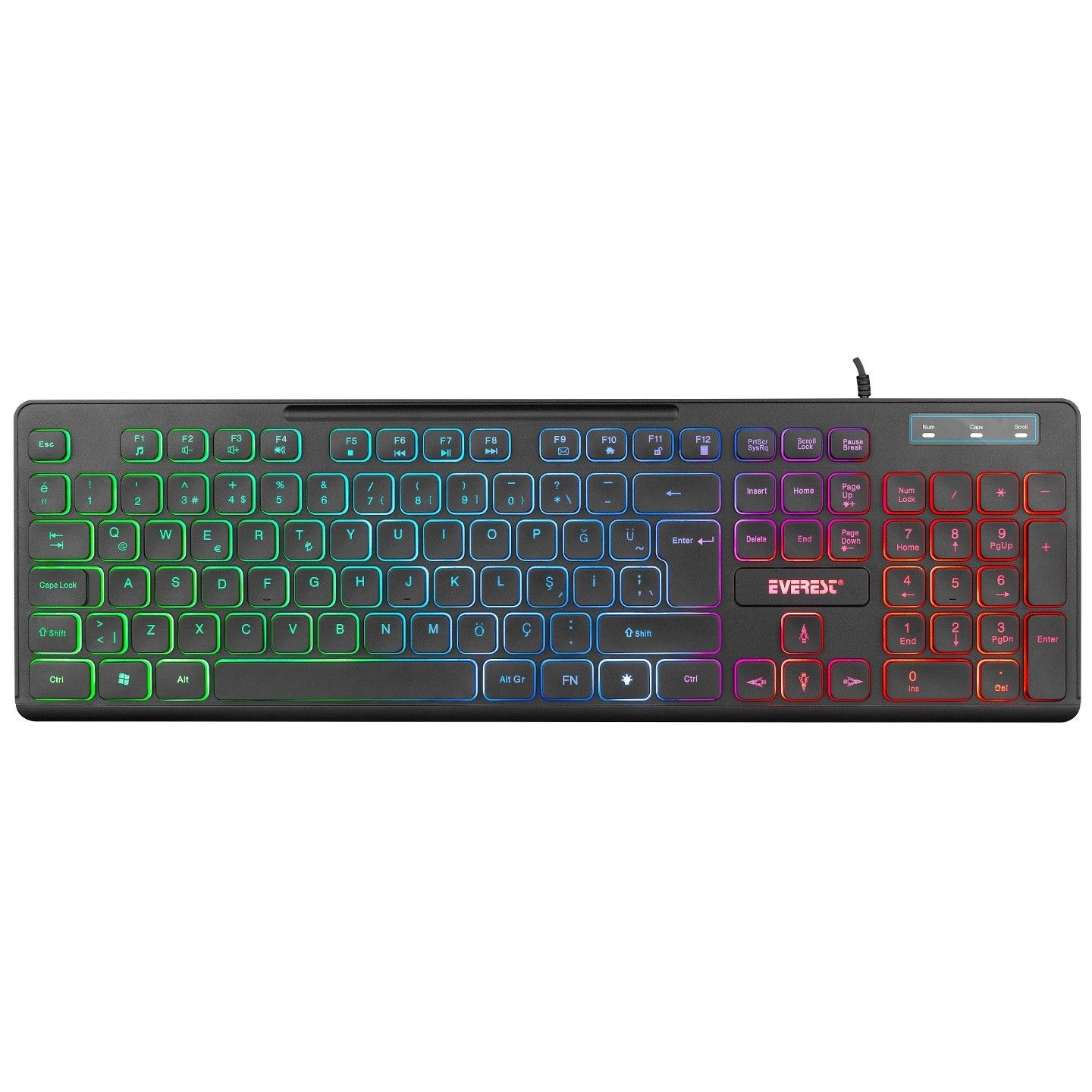 Everest KB-120 Sleek Kablolu Rainbow Oyuncu Klavye