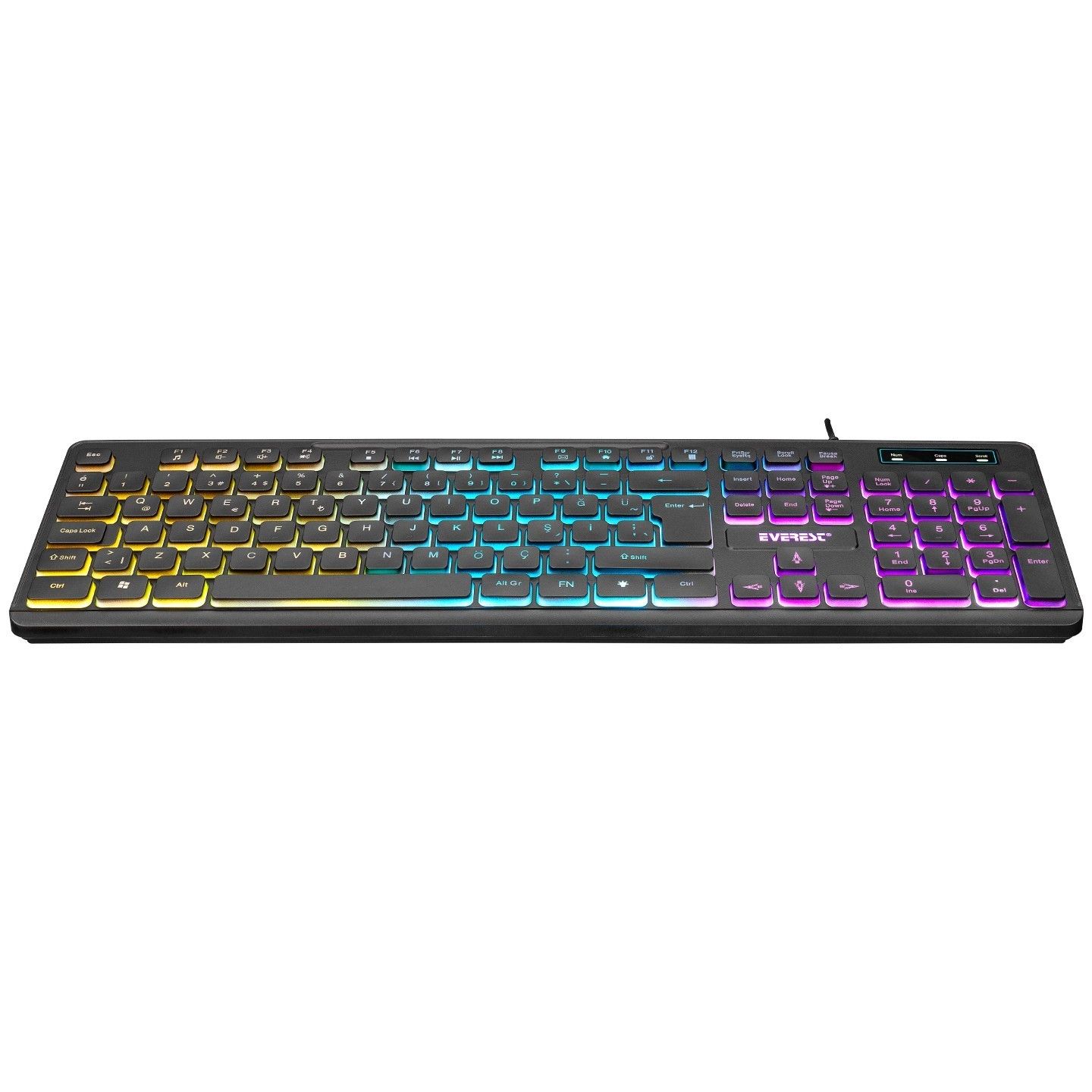 Everest KB-120 Sleek Kablolu Rainbow Oyuncu Klavye #4