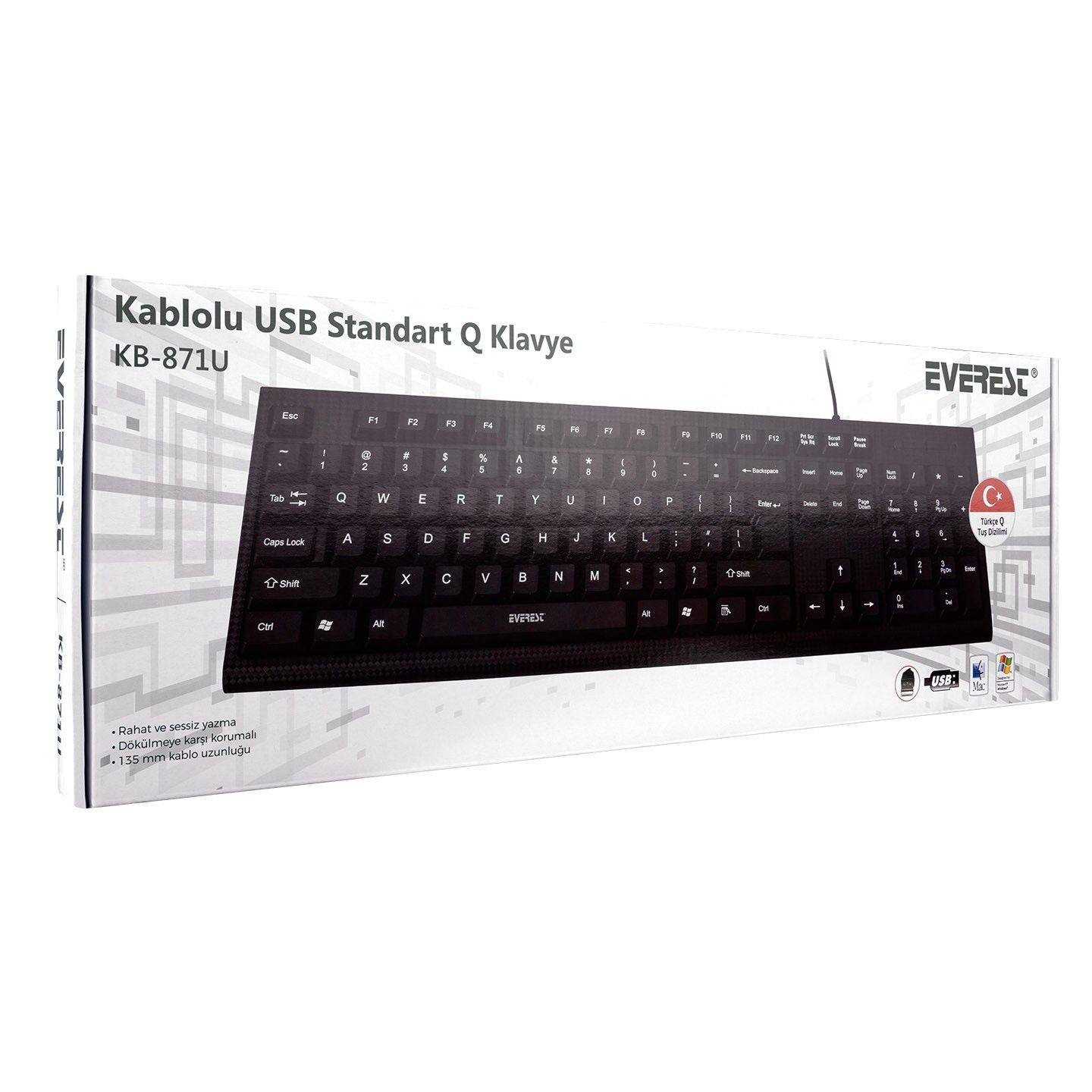 Everest KB-871U Siyah Usb Q Standart Klavye #4