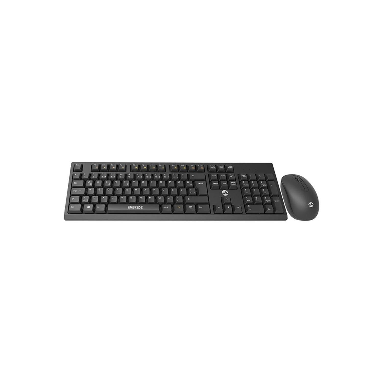 Everest KM-2510 Siyah Kablosuz Q Klavye Mouse Set