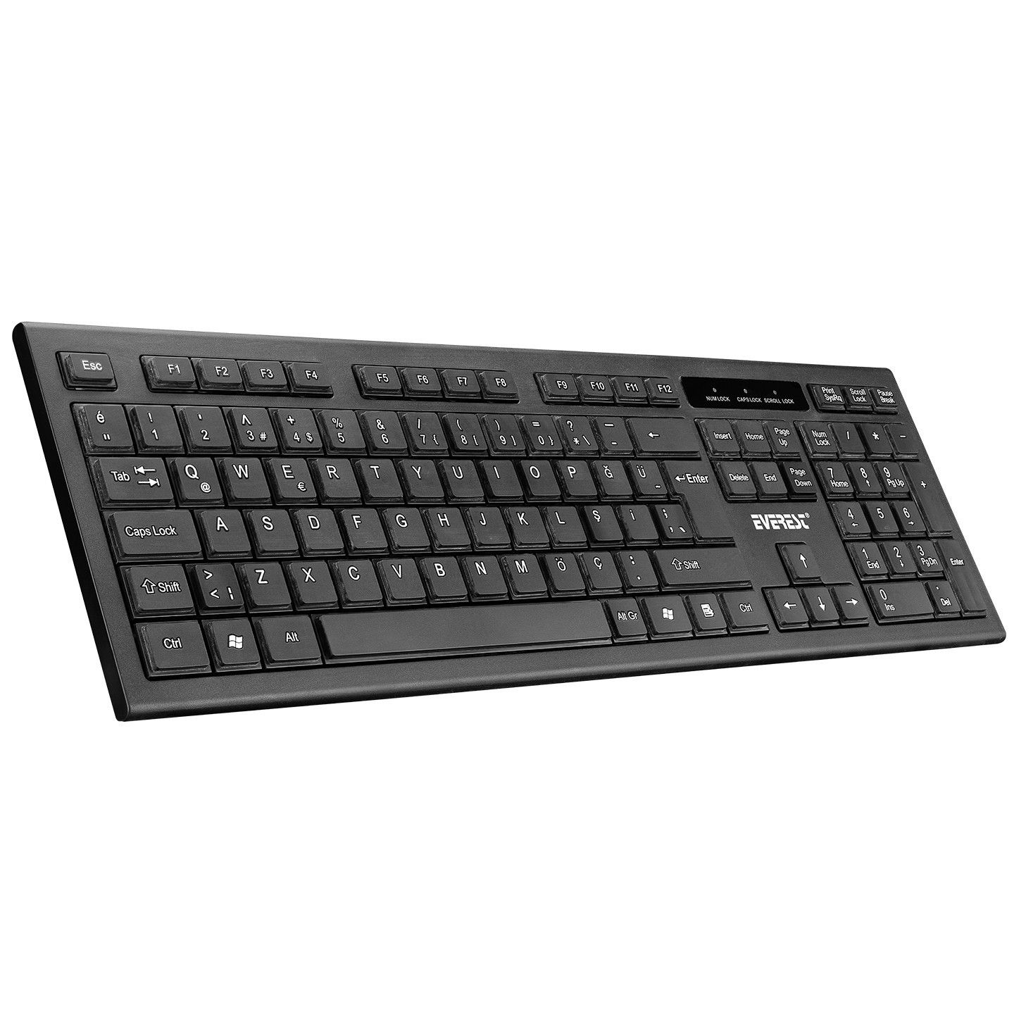 Everest KM-6121 Siyah Kablosuz Q Klavye Mouse Set 