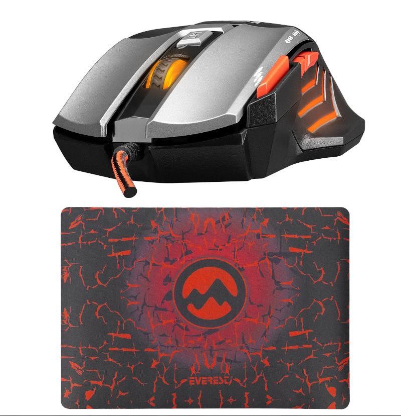 Everest SGM-X7 Pro Siyah 7200 Dpi Oyuncu Mouse+Pad