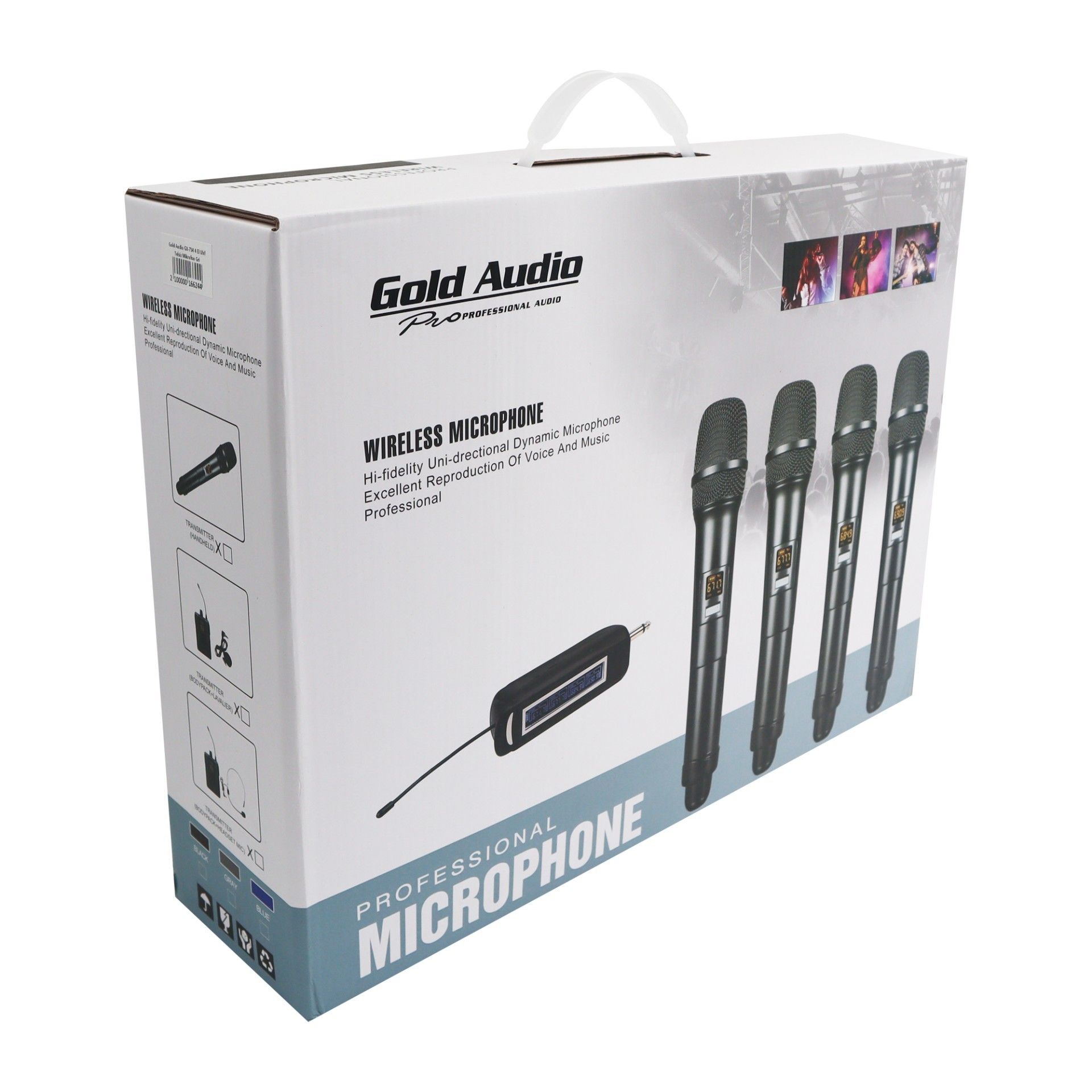 Gold Audio GX-734 4 El Uhf Telsiz Mikrofon Gri