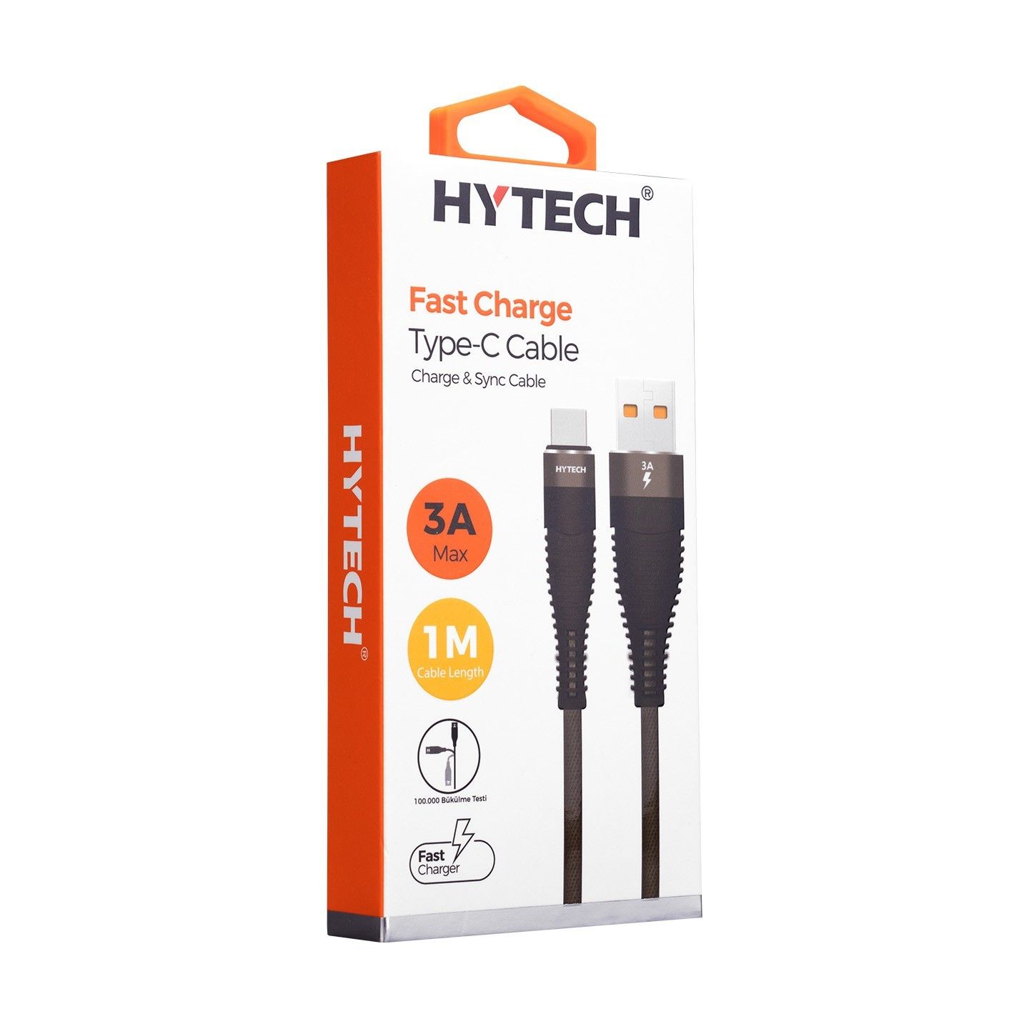 Hytech HY-X425 1m 3A Type-C Gri Data+Şarj Kablosu #2