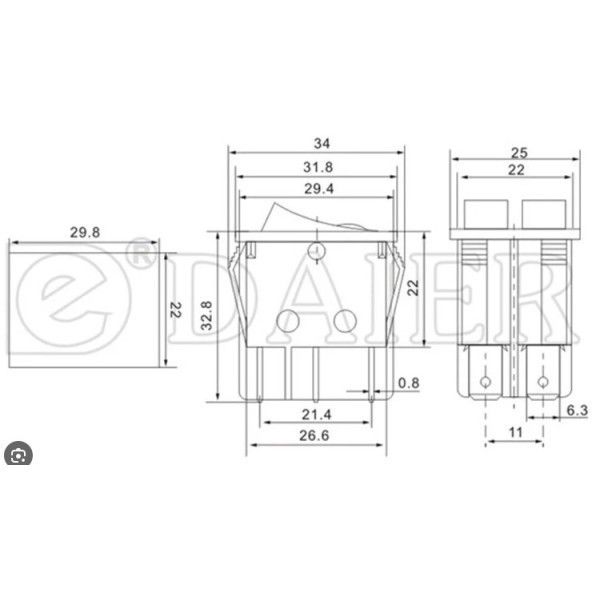 IC102 2 li Nokta Işıklı Anahtar ON-OFF 6P #3