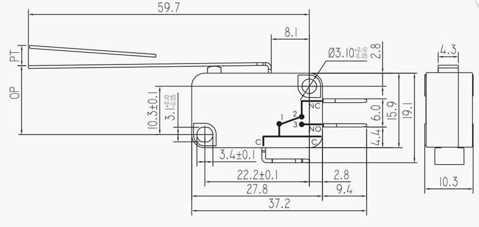 IC170 Mikro Switch Büyük Mandallı Uzun Tip #2