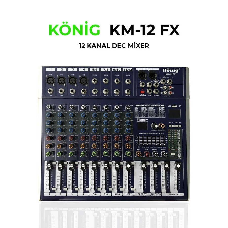 König KM-12FX 12 Kanal Dec Mikser