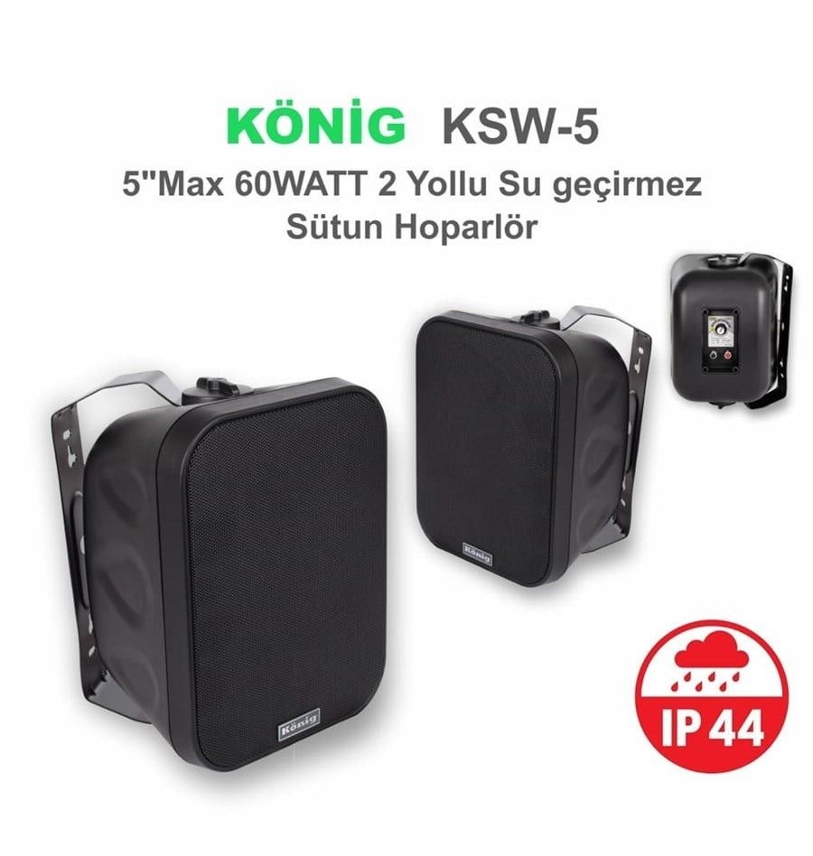 König KS-5T 5' 150W İkili Sütun Hoparlör Siyah