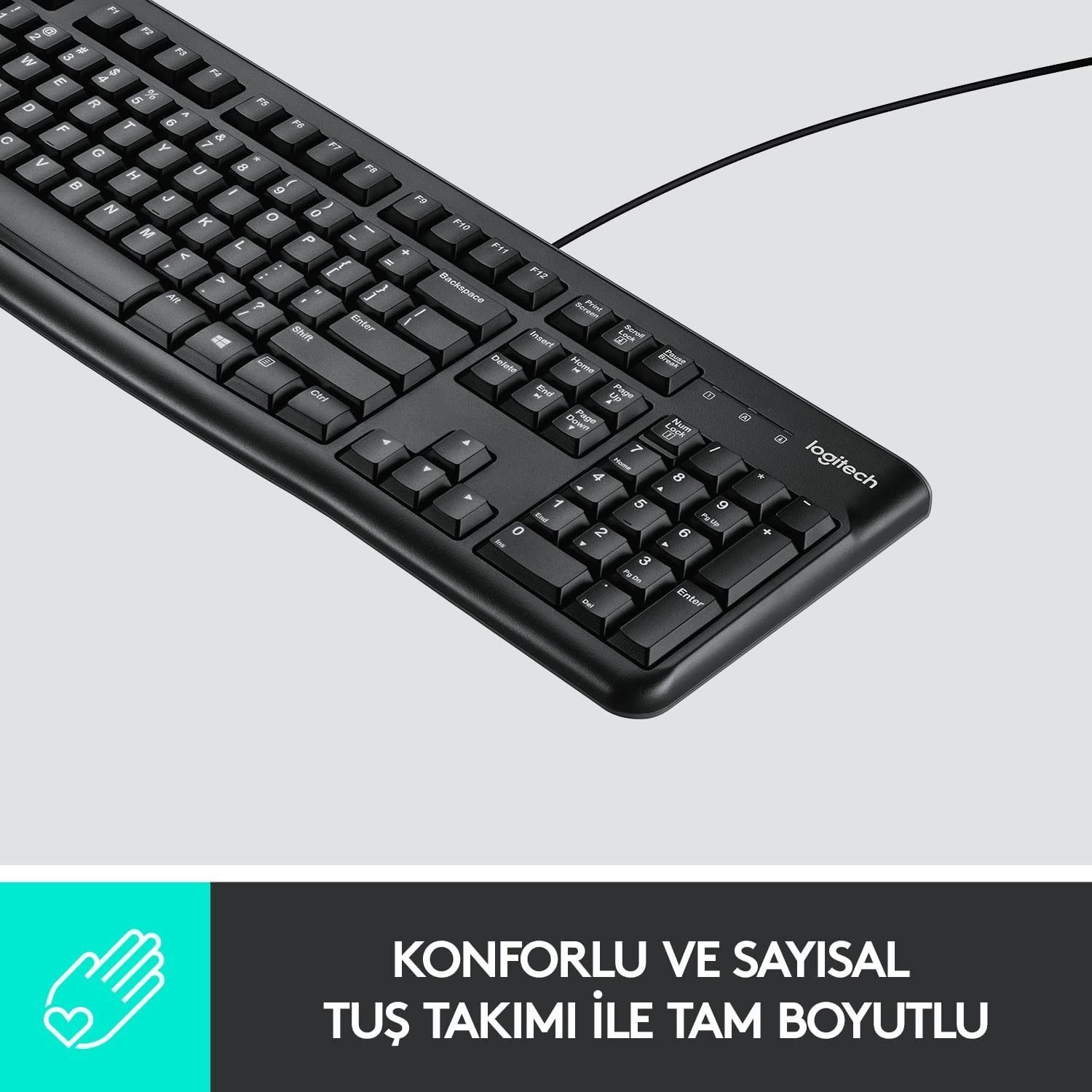 Logitech K120 Kablolu Siyah Klavye #4