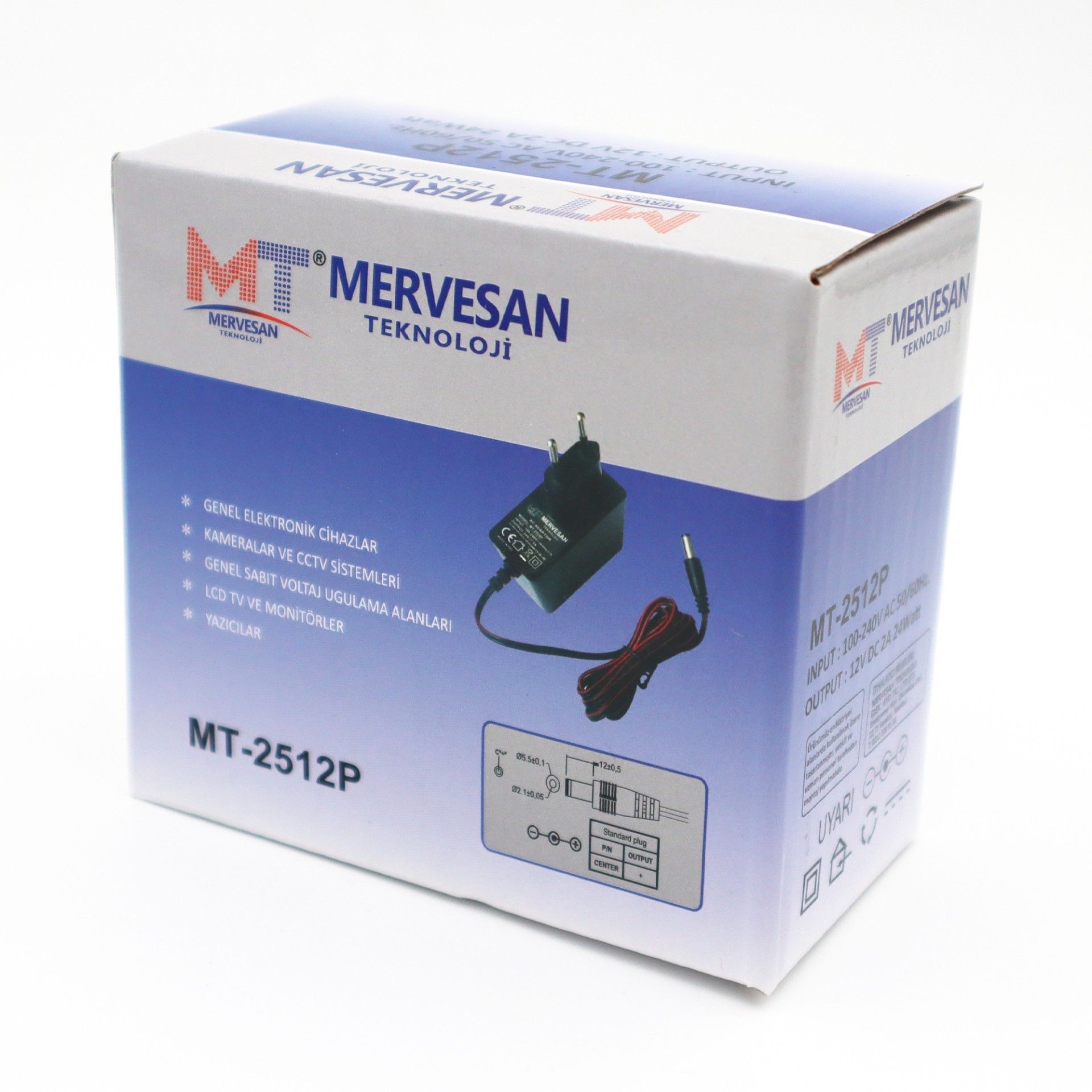 Mervesan MT-2512P 25W 12V DC 2A  5.5x2.1mm Priz Tipi Adaptör #3