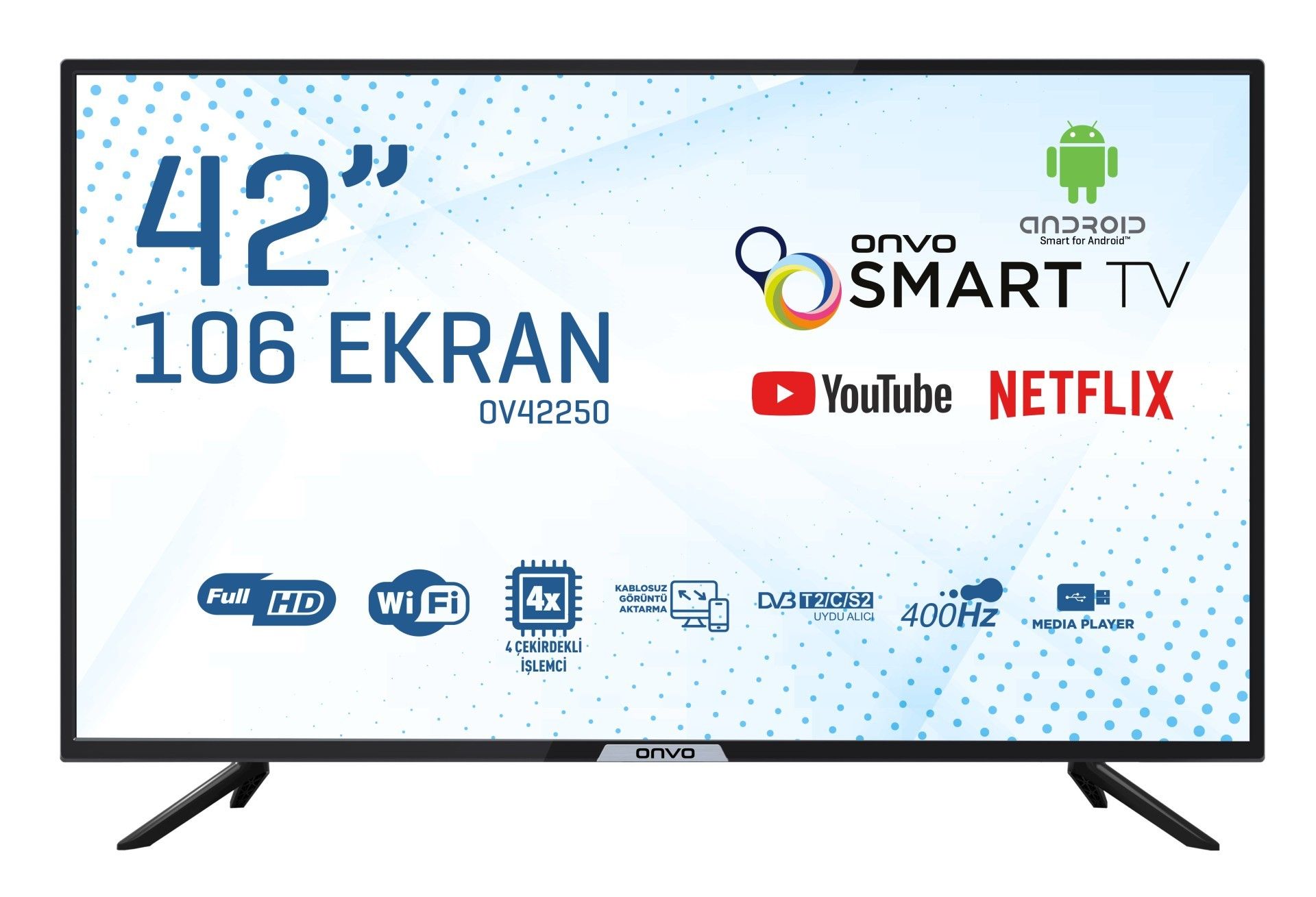 Onvo OV42250 42 inc 106 Ekran Uydulu FHD And. Smart