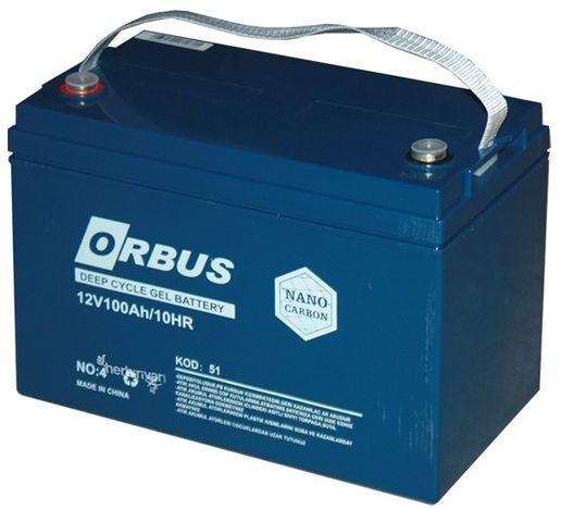 Orbus 12V 100Ah Bakımsız Nano Karbon Jel Akü