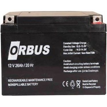 Orbus 12V 26Ah ORB12-26 Bakımsız Kuru Akü