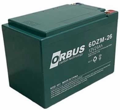 Orbus 12v 26Ah Yatık Elektrikli Bisiklet Aküsü