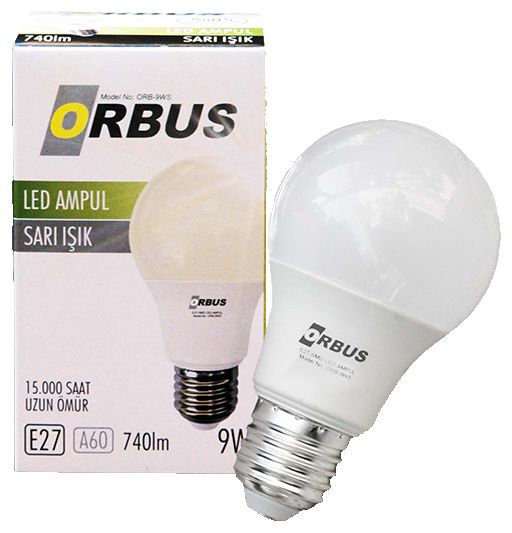 Orbus 9W E27 790 Lm Sarı Led Ampul