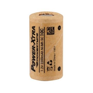 Power-Xtra 1.2V 2200 mAh Ni-Mh SC 10C Kağıt Şarjlı