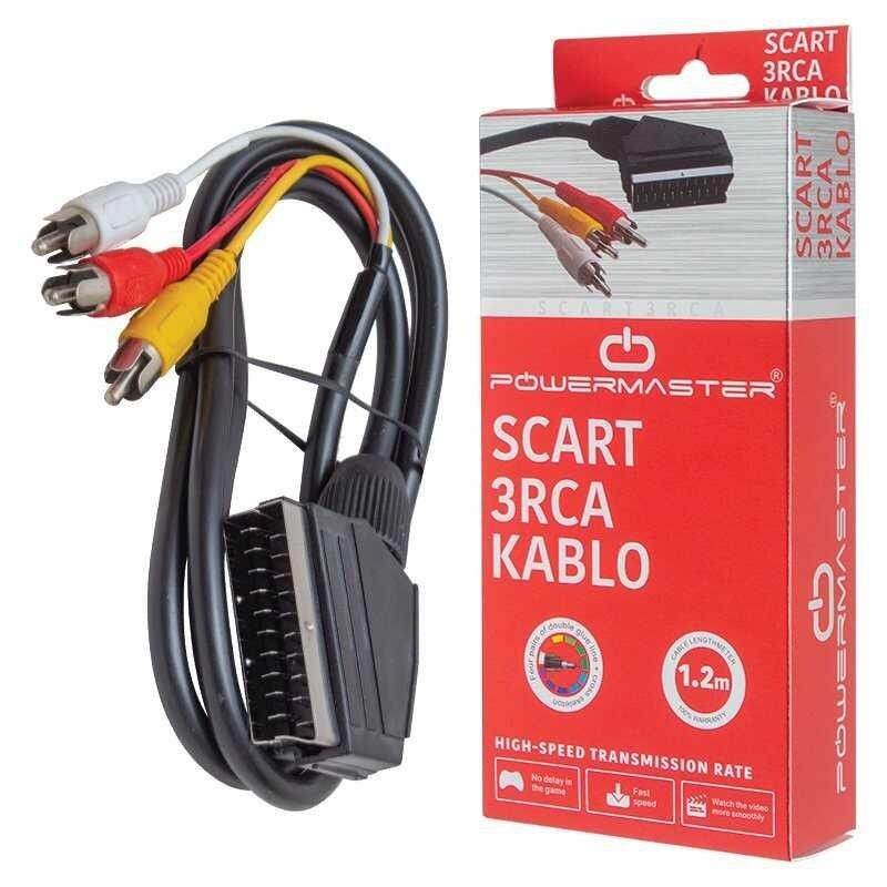 Powermaster 1150 Scart to 3 RCA Kablo 1.2m