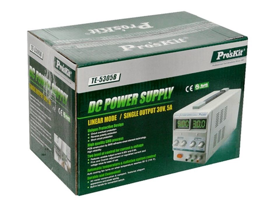 Proskit TE-5305B DC Güç Kaynağı DC 0-30V 0-5A Tek #3