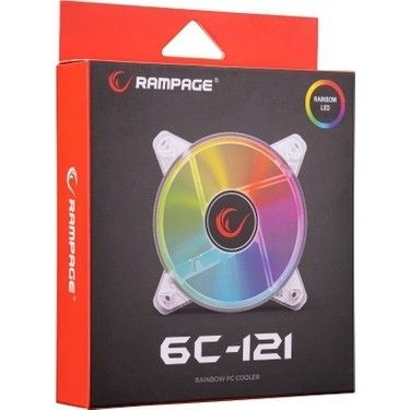 Rampage 6C-121 120x120x25mm Rainbow Ledli Kasa Fan #3