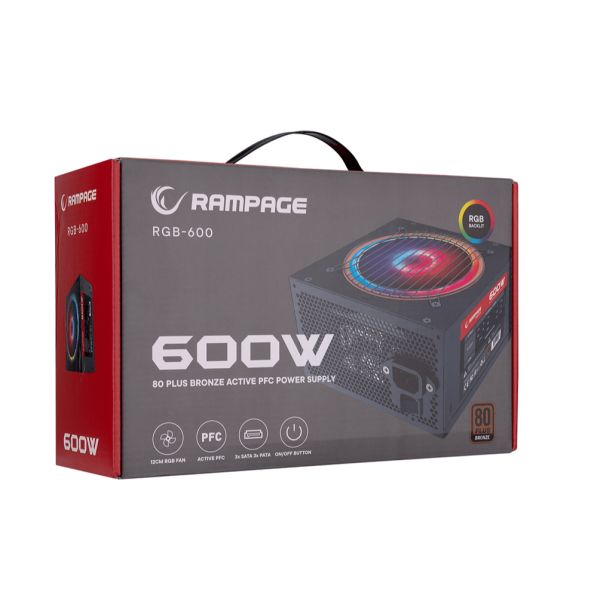 Rampage RGB-600 80 Plus 600W 12cm Rgb Power Supply #4