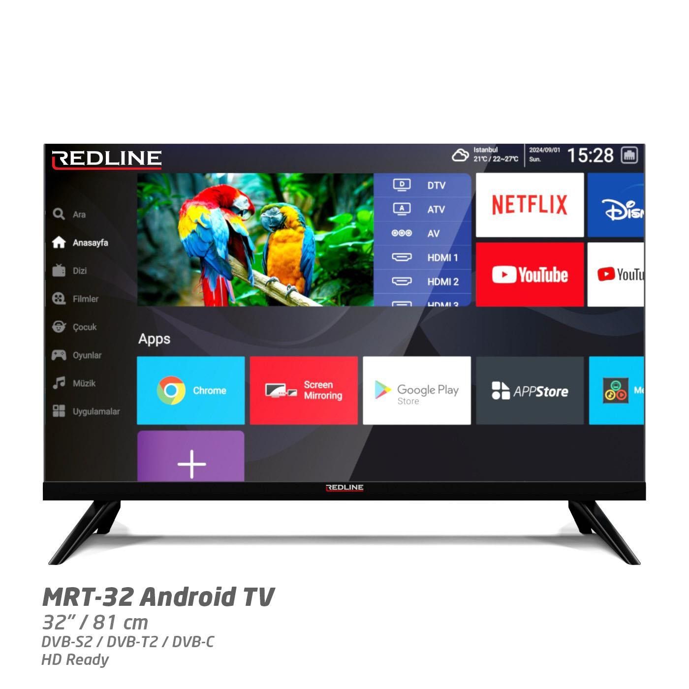 Redline MRT32 32' 81 Ekran 4K UHD Android Led Tv